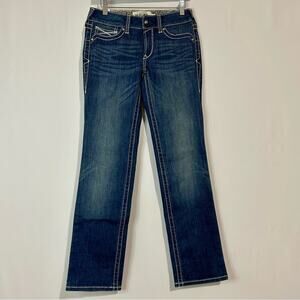 Ariat Women’s REAL Mid Rise Straight Denim Jeans Medium Blue Wash Size 26 R NWT